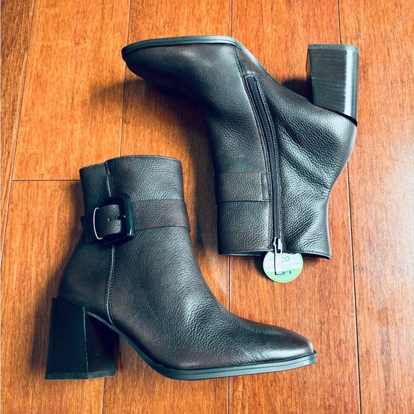 Paul green Nirvana square toe block heels ankle zip up bootie brown Au 5 US 7.5 - Picture 4 of 12